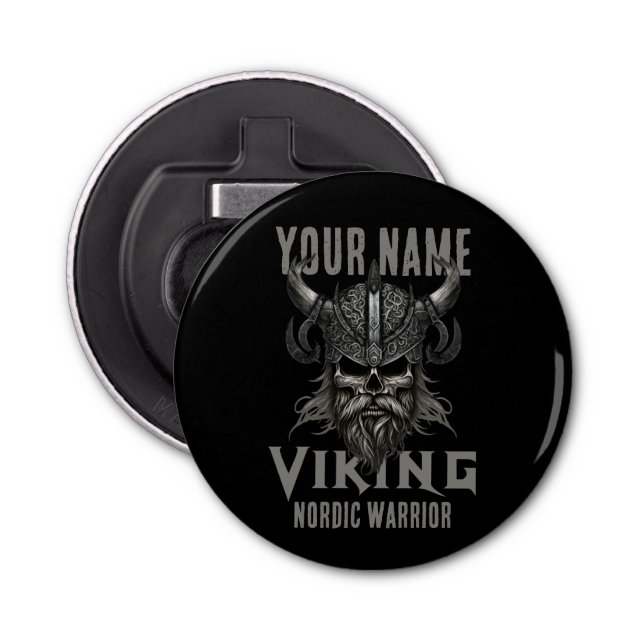 Personalisiert NAME Viking Warrior Heritage Flaschenöffner (Vorderseite)