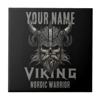 Personalisiert NAME Viking Warrior Heritage Fliese