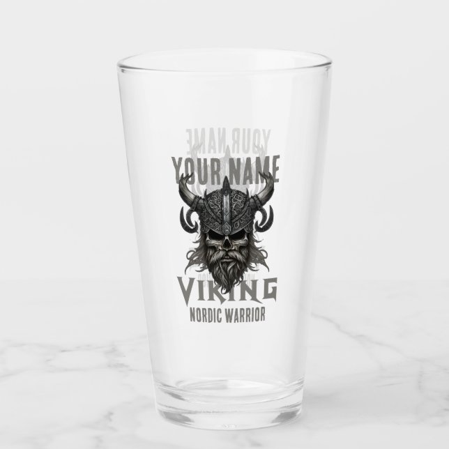 Personalisiert NAME Viking Warrior Heritage Glas (Vorderseite)
