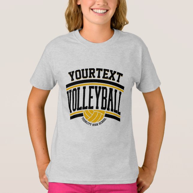 Personalisiert NAME Volleyball-Mannschaft T-Shirt (Vorderseite)