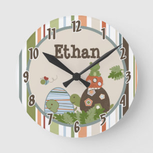 Personalisiert Name Wall Clock Laguna Beach Turtle Runde Wanduhr