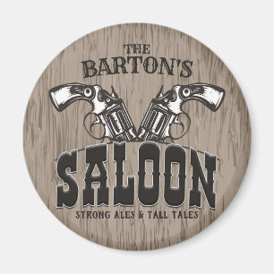 Personalisiert NAME Wild West Gun Revolver Saloon Magnet