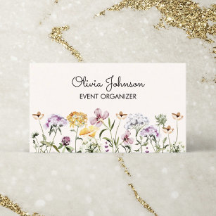 Personalisiert Name Wildblume Garden Business Card Telefonnummerkarte