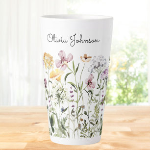 Personalisiert Name Wildblume Garten Milchtasse