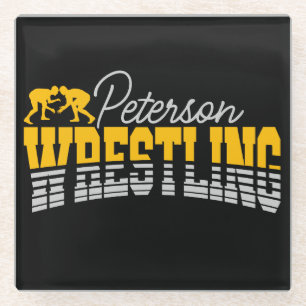 Personalisiert NAME Wrestling School Team Wrestler Glasuntersetzer