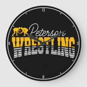 Personalisiert NAME Wrestling School Team Wrestler Große Wanduhr
