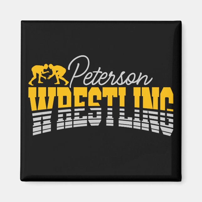 Personalisiert NAME Wrestling School Team Wrestler Magnet (Vorne)
