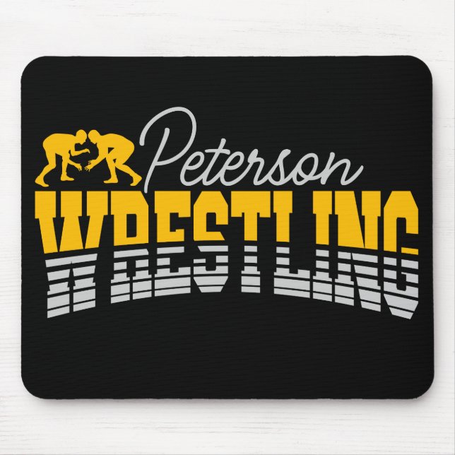 Personalisiert NAME Wrestling School Team Wrestler Mousepad (Vorne)