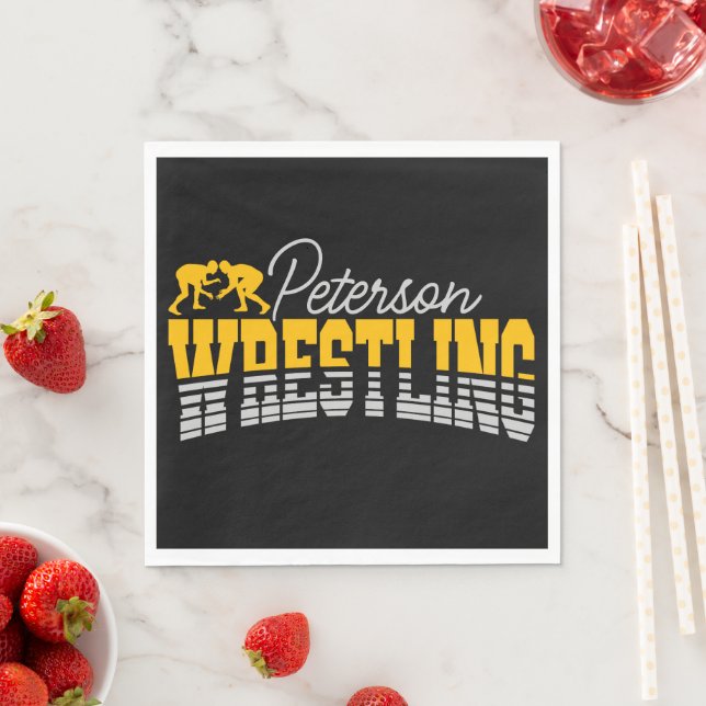 Personalisiert NAME Wrestling School Team Wrestler Serviette (Beispiel)