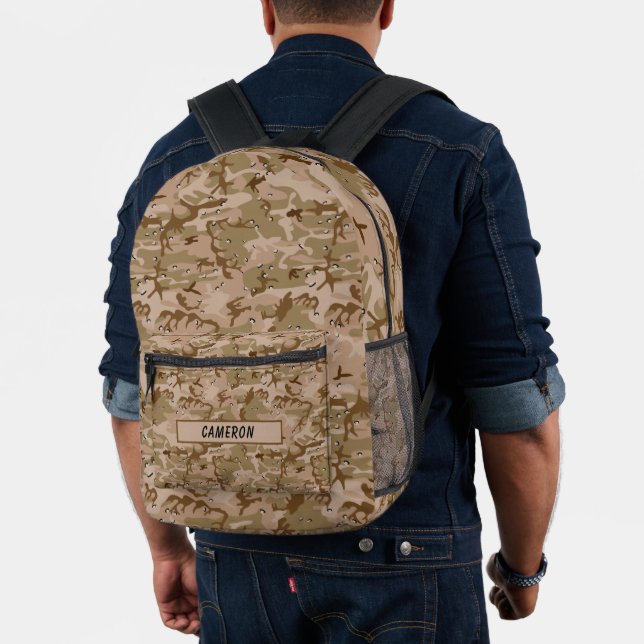 Personalisiert Name Wüste Gulf Brown Camouflage Bedruckter Rucksack (Insitu (Modell))