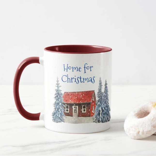 Personalisiert Name Zuhause für Weihnachts-Tasse Tasse (Mit Donut)
