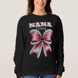 Personalisiert Nana Claus Santa Bow Weihnachten Sweatshirt