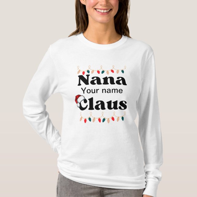 Personalisiert Nana Claus T-Shirt (Vorderseite)
