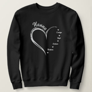 Personalisiert Nanna Sweatshirt, Nanna Heart Sweatshirt