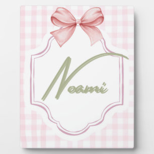 Personalisiert Naomi Baby Girl Kinderzimmer Bow&Gi Fotoplatte