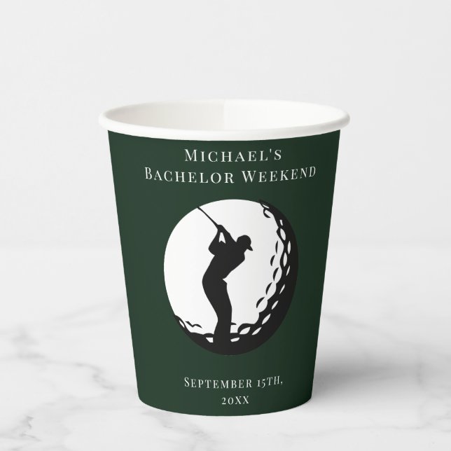 Personalisiert Napkin | Bachelor Golf Weekend Pappbecher (Links)