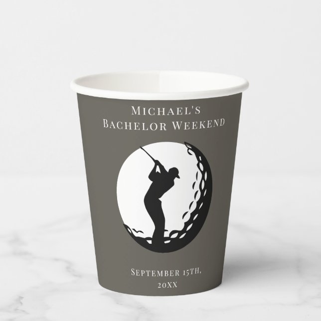 Personalisiert Napkin | Bachelor Golf Weekend Pappbecher (Links)