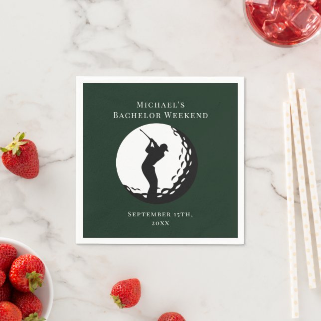 Personalisiert Napkin | Bachelor Golf Weekend Serviette (Beispiel)