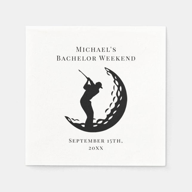 Personalisiert Napkin | Bachelor Golf Weekend Serviette (Vorderseite)