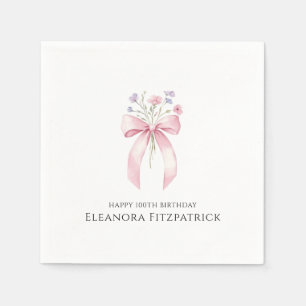 Personalisiert Napkins 100. Geburtstagsbow-Wildblu Serviette