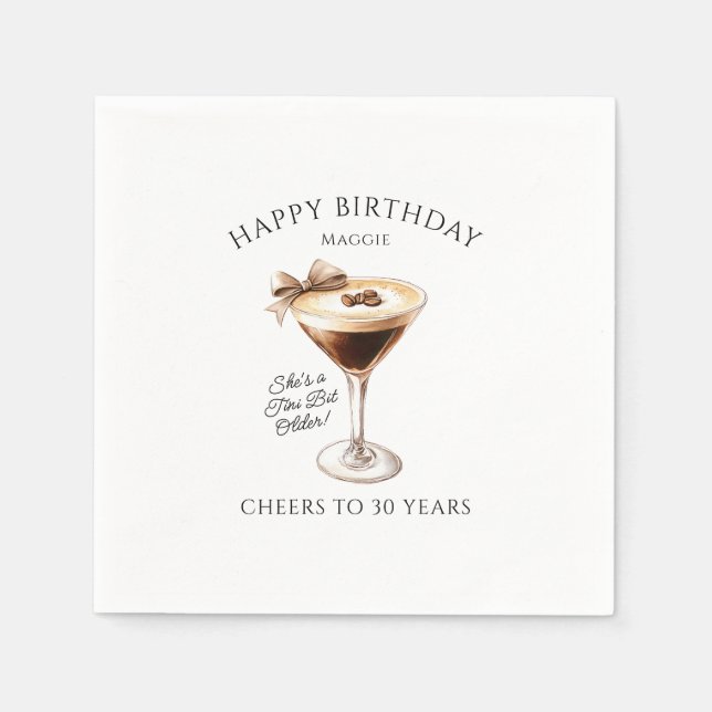 Personalisiert Napkins 30. Geburtstag Martini Serviette (Vorderseite)