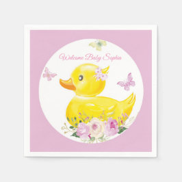 Personalisiert Napkins Girl Rubber Duck Babydusche Serviette