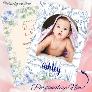 Personalisiert Nature Wildblume Foto Kinderdusche Einladung