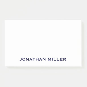 Personalisiert Navy Blue and White Monogram 10x6 Post-it Klebezettel
