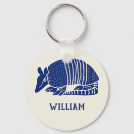 Personalisiert Navy Blue Armadillo Schlüsselanhänger