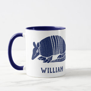 Personalisiert Navy Blue Armadillo Tasse