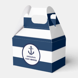 Personalisiert Navy Blue Boy Nautical Baby Dusche Geschenkschachtel