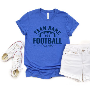 Personalisiert Navy Blue Football Team Mama Tri-Blend Shirt