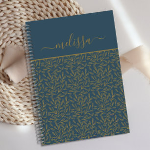 Personalisiert Navy Blue Gold Geometric Journal Notizbuch