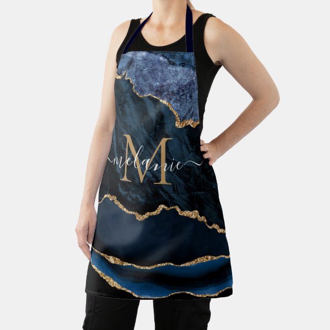 Personalisiert: Navy Blue Gold Schürze (InSitu)