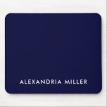 Personalisiert Navy Blue Minimalistisch Monogram Mousepad<br><div class="desc">Behalt deinen Arbeitsbereich mit diesem personalisierten marineblau minimalistisch-monogramm Mauspad elegant und stilvoll. Das Design zeigt Ihren Namen oder Initialen in einem schlichten weißen Schriftart auf einem massiven marineblau Hintergrund. Die glatte Gewebeoberfläche sorgt für eine präzise Mausbewegung und der rutschfeste Gummifuß sorgt für den bleibe. Passen Sie Ihre eigene Monografie für...</div>