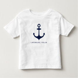 Personalisiert Navy Blue Nautical Anchor Kleinkind T-shirt