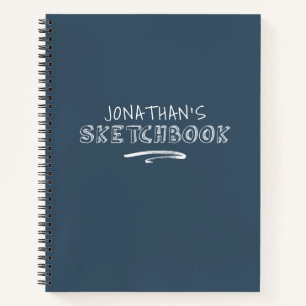 Personalisiert Navy Blue Sketchbook Notizbuch