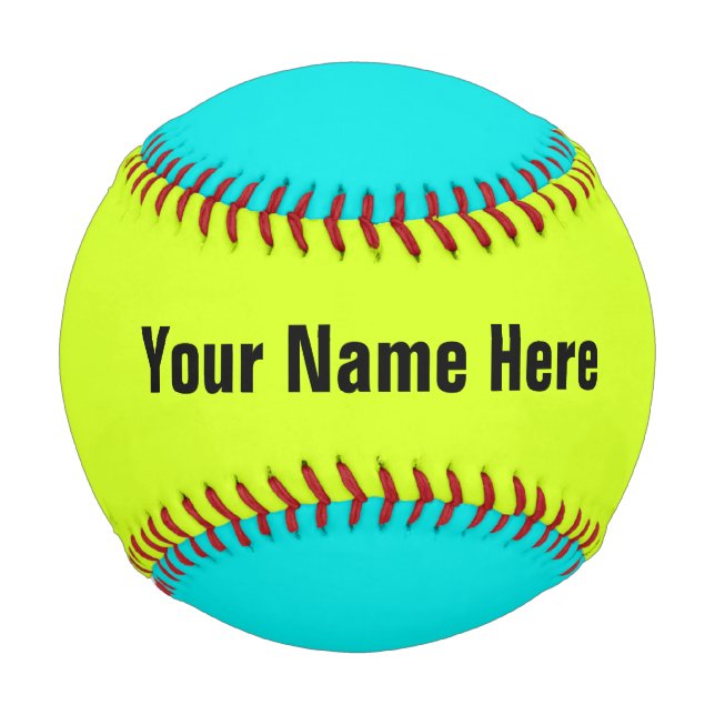 Personalisiert Neon Colored Baseball (Rückseite)