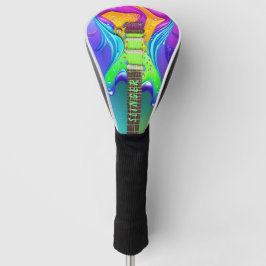 Personalisiert Neon Guitar Psychedelic Vintag Golf Headcover