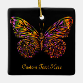 Personalisiert Neon Rainbow Butterfly Keramikornament