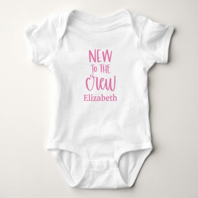 Personalisiert neu für die Crew Baby Geschenk Baby Baby Strampler (Vorderseite)