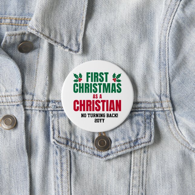PERSONALISIERT NEUE CHRISTLICHE ERSTE CHRISTMAS BUTTON (Beispiel)