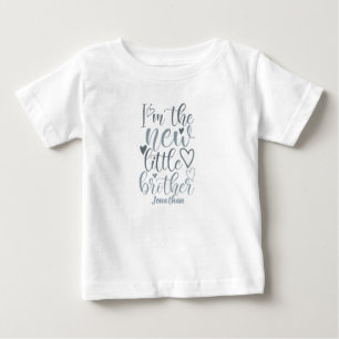 Personalisiert New Little Brother Blue Baby T-shirt
