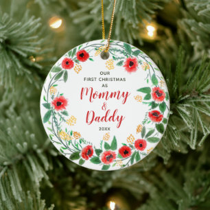Personalisiert New Mommy & Daddy Weihnachten Keramik Ornament