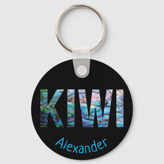 PERSONALISIERT NEW ZEALAND KIWI PAUA KEY RING SCHLÜSSELANHÄNGER (Vorderseite)