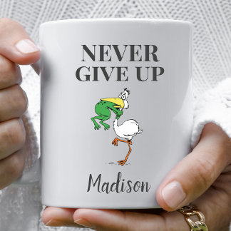 Personalisiert nie Froschvogel aufgeben Kaffeetasse