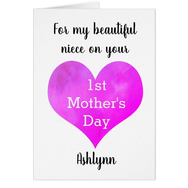 Personalisiert Niece 1. Muttertag (Vorne)