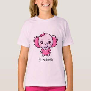 Personalisiert   Niedlich Baby Pink Elephant T - S T-Shirt