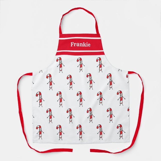 Personalisiert Niedlich Candy Cane Schürze (Vorderseite)