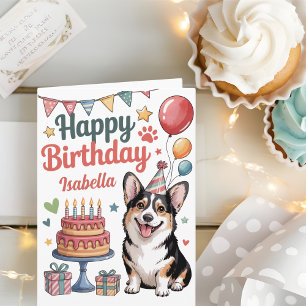 Personalisiert Niedlich Corgi Geburtstag Karte